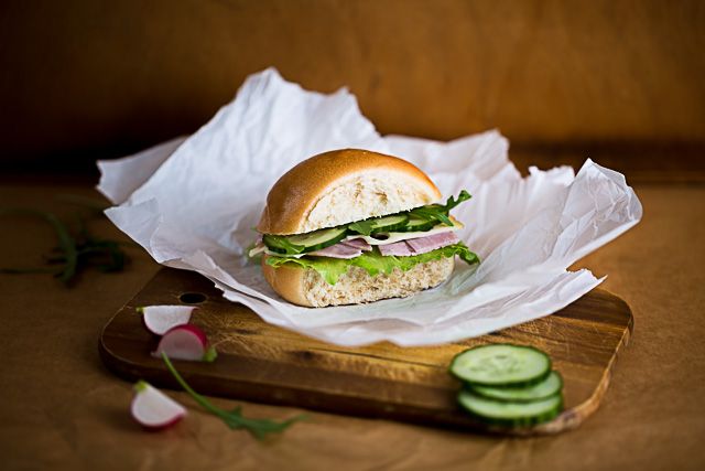 Food Foto Sandwich mit Schinken und Käse